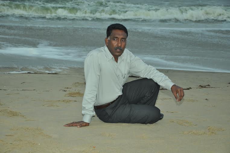 Sahitya Akademi winner Joe D’Cruz on the beach near Puducherry.